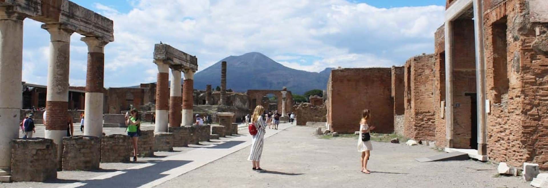 beautiful view of the ruins of Pompeii