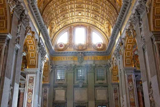 Windows inside St Peter Basilica