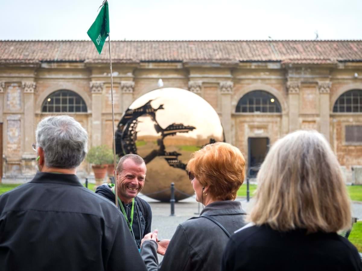 Guide giving a tour of the Vatican City